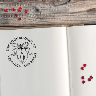 Chilies with Bow Spicy Belongs to Book Plate Självfärgande Stämpel