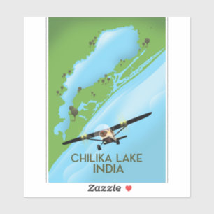 Chilika Lake Indien resaffisch Klistermärken