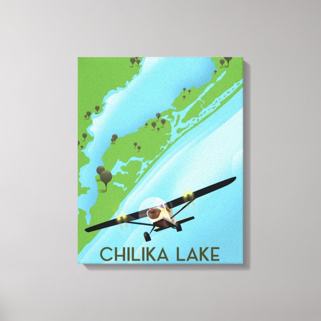 Chilika Lake Indien reseinformation affisch Canvastryck (Framsida)