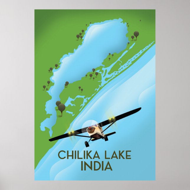 Chilika Sjö Indiens reseaffisch Poster (Framsidan)