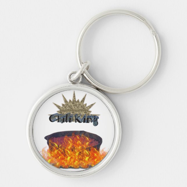 Chilikung Keychain Rund Silverfärgad Nyckelring (Framsidan)