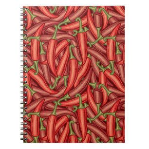 Chilipeppar Anteckningsbok Med Spiral