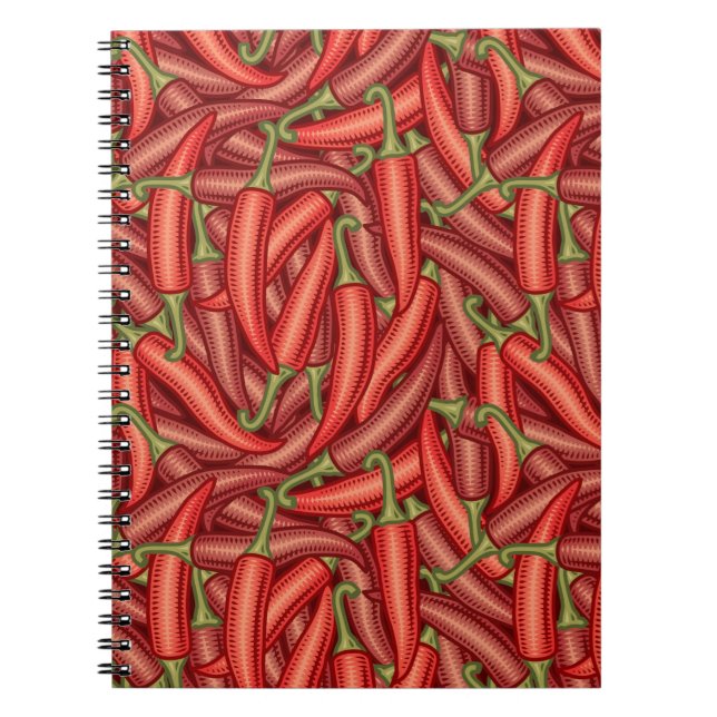 Chilipeppar Anteckningsbok Med Spiral (Framsidan)