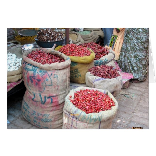 Chilipeppar Hälsningskort (Framsidan Horizontal)