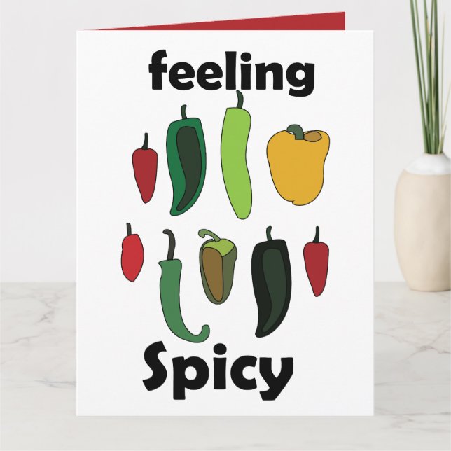 Chilipeppar Känner Kryddig Fiesta-fest Kort (Framsida)