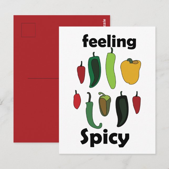 Chilipeppar Känner sig Kryddig Fiesta-fest Vykort (Fram/baksida)