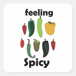 Chilipeppar Känner Spicy Fiesta-fest Fyrkantigt Klistermärke