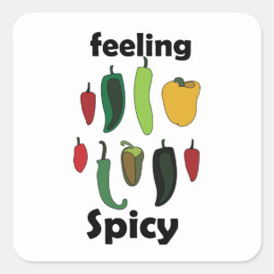 Chilipeppar Känner Spicy Fiesta-fest Fyrkantigt Klistermärke