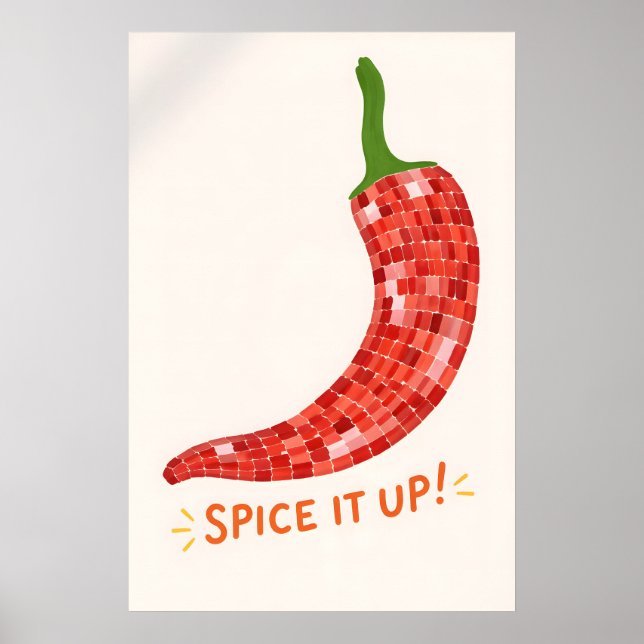 Chilipeppar Kökkrydda Tryck, Modern Mat Väggkonst (Framsidan)