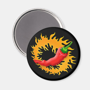 Chilipeppar med flammagnet magnet