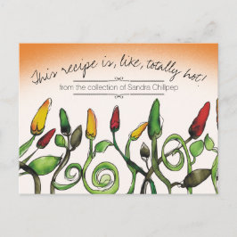 Chilipeppar, mexikanska matlagningskort vykort