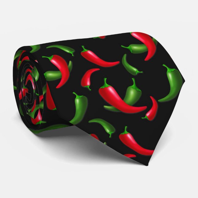 Chilipeppar mönster grönsakslips slips (Rullad)