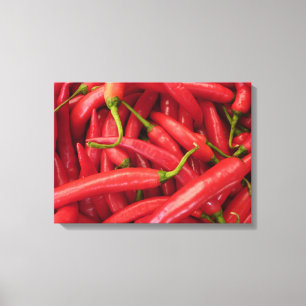 Chilipeppar slogg in kanfas canvastryck