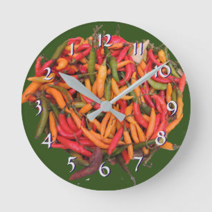 Chilipeppar - vänd tillbaka Time tar tid på Rund Klocka