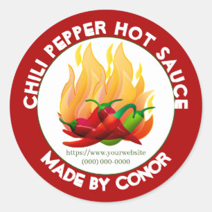Chilipeppar Varmt Sauce 2 Klassisk Rund Klistermär Runt Klistermärke