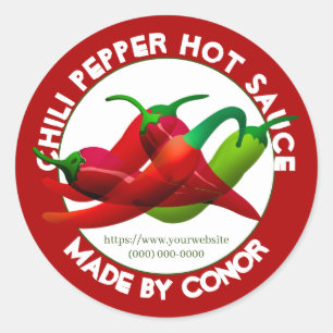 Chilipeppar Varmt Sauce Cirkel  Runt Klistermärke