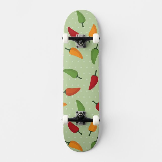 Chilipepparmönster Old School Skateboard Bräda 21,6 Cm (Framsida)