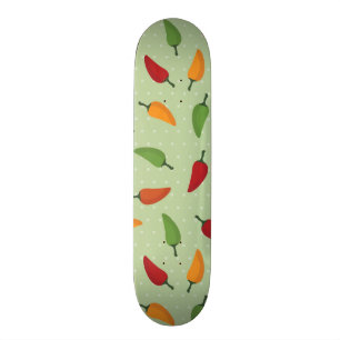 Chilipepparmönster Old School Skateboard Bräda 21,6 Cm