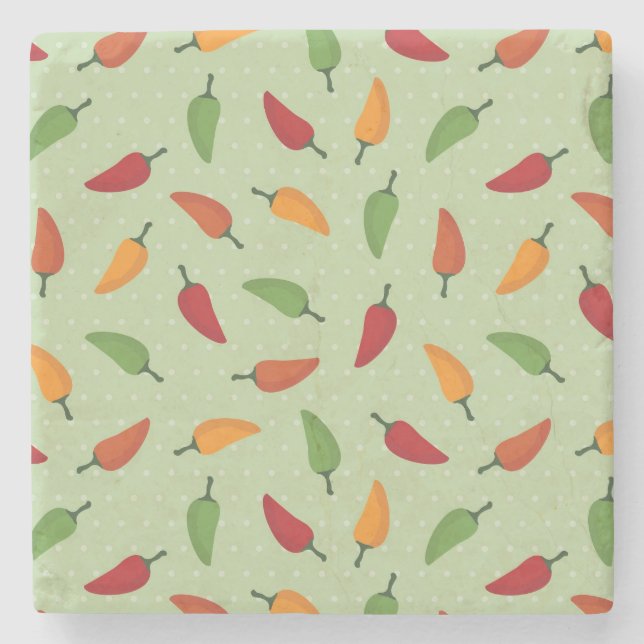 Chilipepparmönster Underlägg Sten (Framsidan)