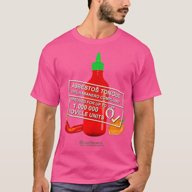 Chiliproteinsås Asbest Tunga Chilipeppar T Shirt (Framsida)