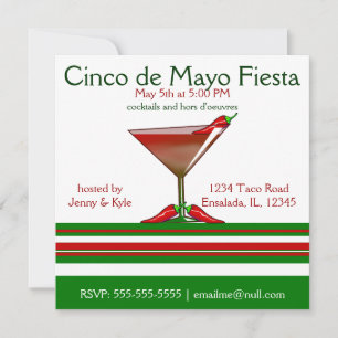 Chilitini Cinco de Mayo Fiesta Party Inbjudningar