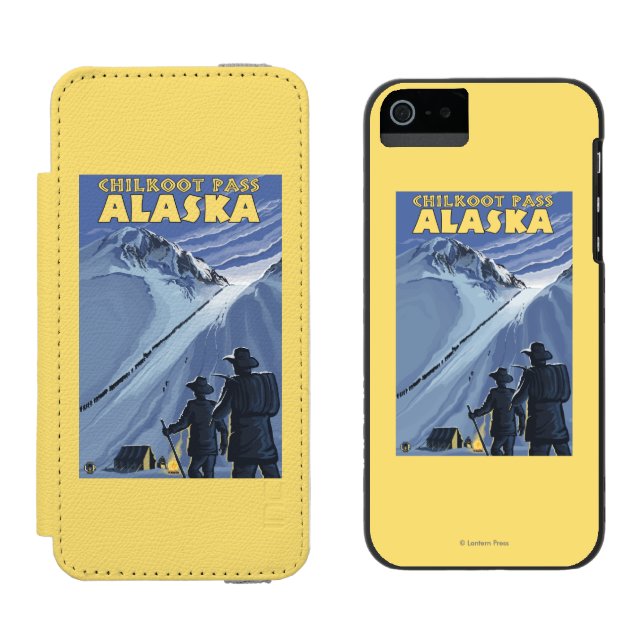 Chilkoot passerar, Alaska guldgruvarbetare Incipio iPhone Wallet Skal (Sida vid Sida)