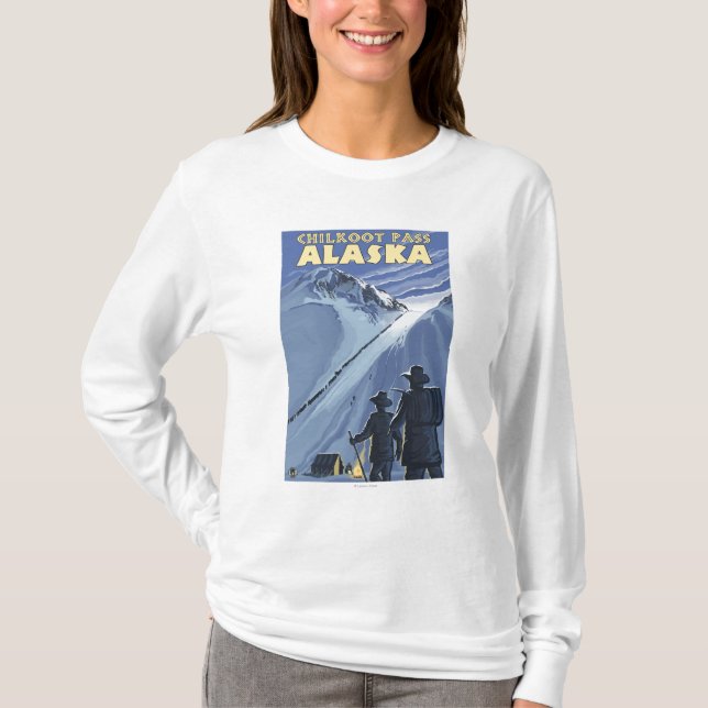 Chilkoot passerar, Alaska guldgruvarbetare T Shirt (Framsida)