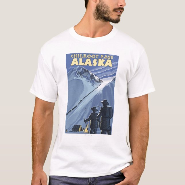 Chilkoot passerar, Alaska guldgruvarbetare Tee Shirt (Framsida)