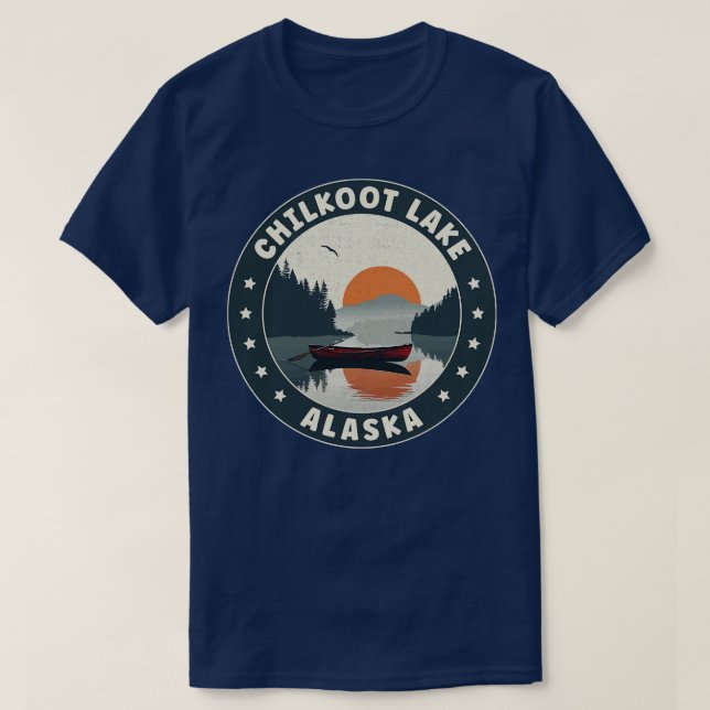 Chilkoot Sjö Alaska Sunset TShirt T Shirt (Design framsida)