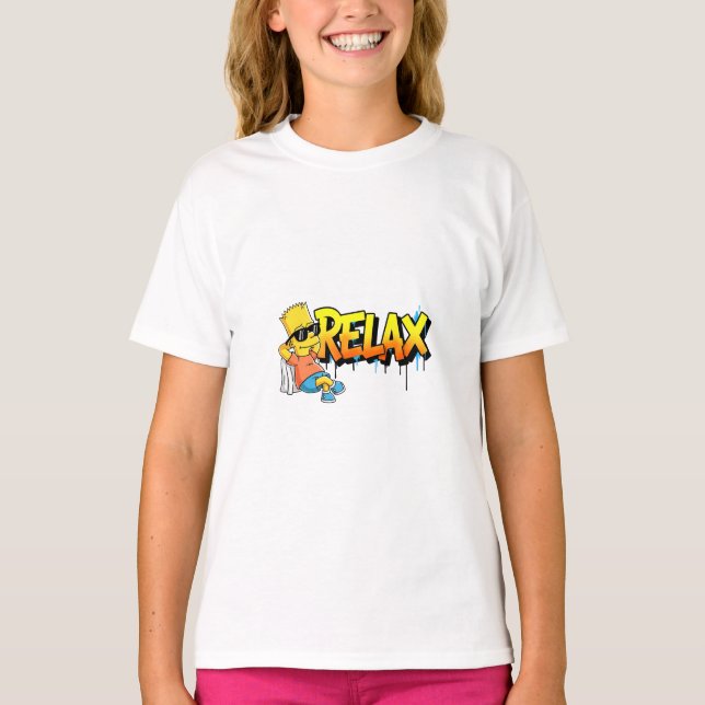 Chill Bart Relax Graffiti Urban Style Graphic Tee (Framsida)