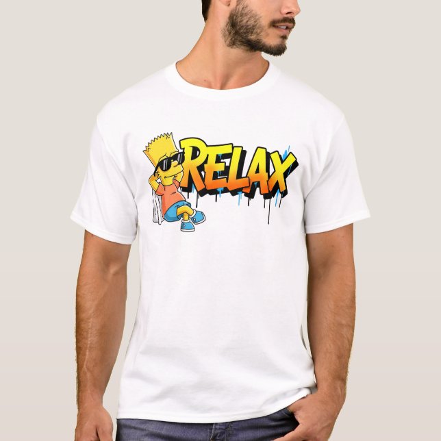 Chill Bart Relax Graffiti Urban Style Graphic Tee (Framsida)