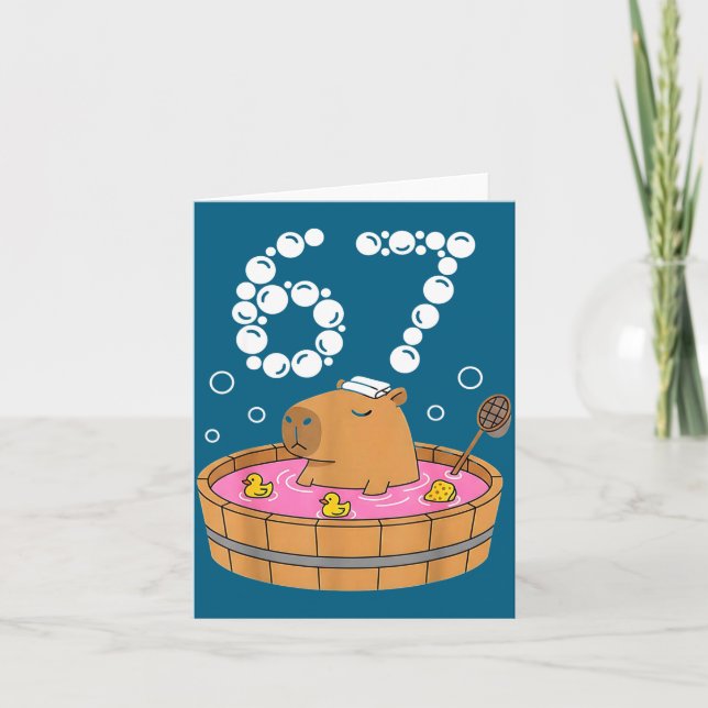 Chill Bath Tub Capybara Sauna 67 Relaxed Animal Fu Kort (Framsida)