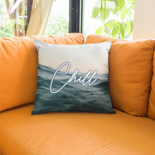 Chill Beach House Ocean Wave Kudde (Chill Beach House Ocean Wave Throw Pillow)