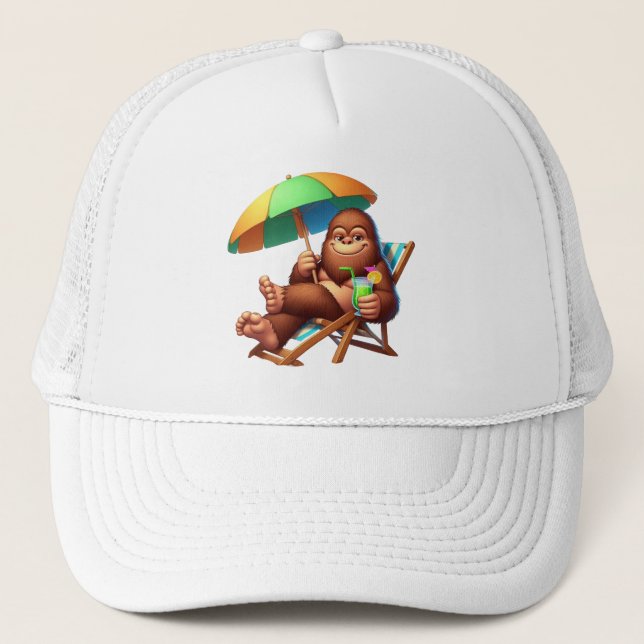 Chill Bigfoot Beach Vibes Funny Summer Sasquatch Keps (Framsida)