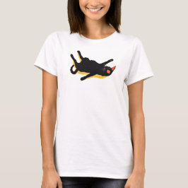Chill Black Cat Lounging T Shirt