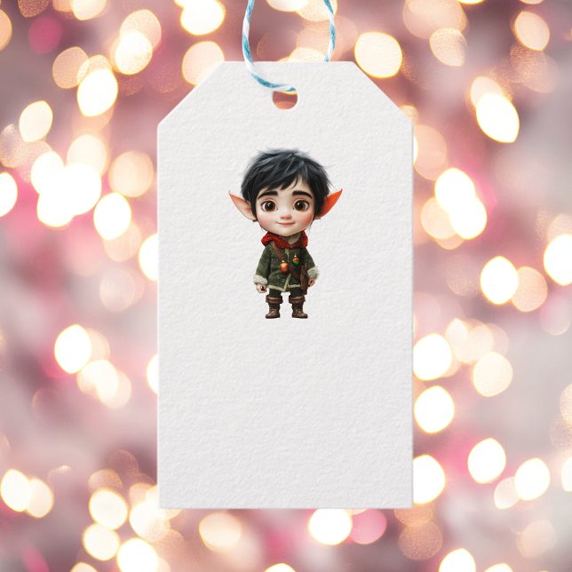 Chill Boy Elf White Gift Märkres Presentetikett (Skapare uppladdad)
