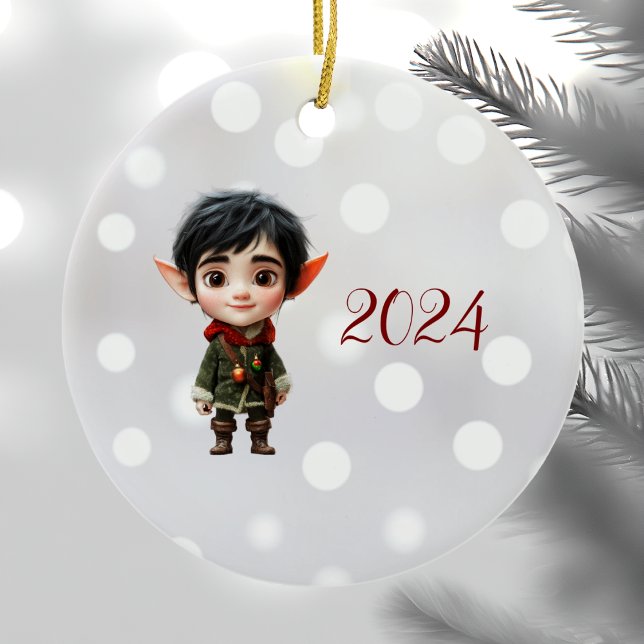 Chill Boy jul Elf Ceramic Ornament (Skapare uppladdad)