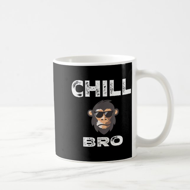 Chill Bro - Funny Monkey With Cool Slogan Gift  Kaffemugg (Höger)