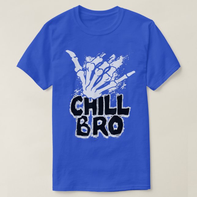 Chill Bro Skeleton Hand Gesture Grunge Sten Punk T Shirt (Design framsida)