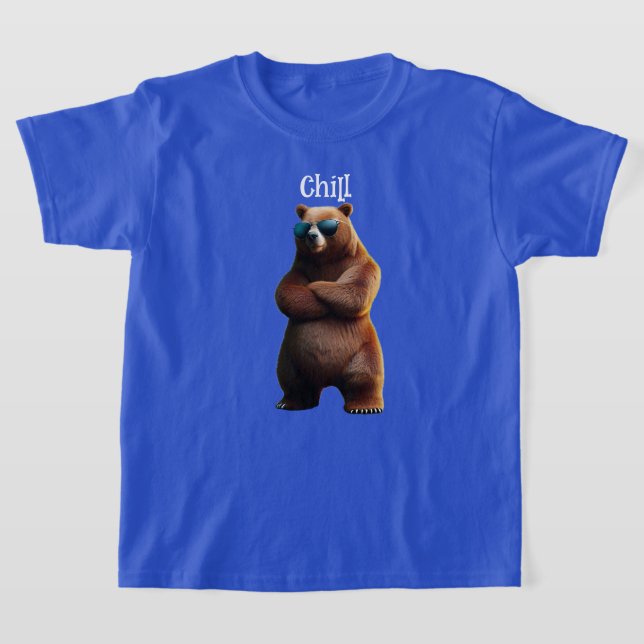 Chill Brown Bear i solglasögon T Shirt (Laydown)