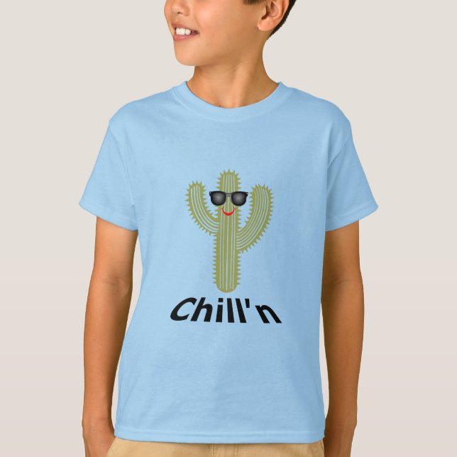Chill Cactus Design - Barns grundläggande T-Shirt (Framsida)