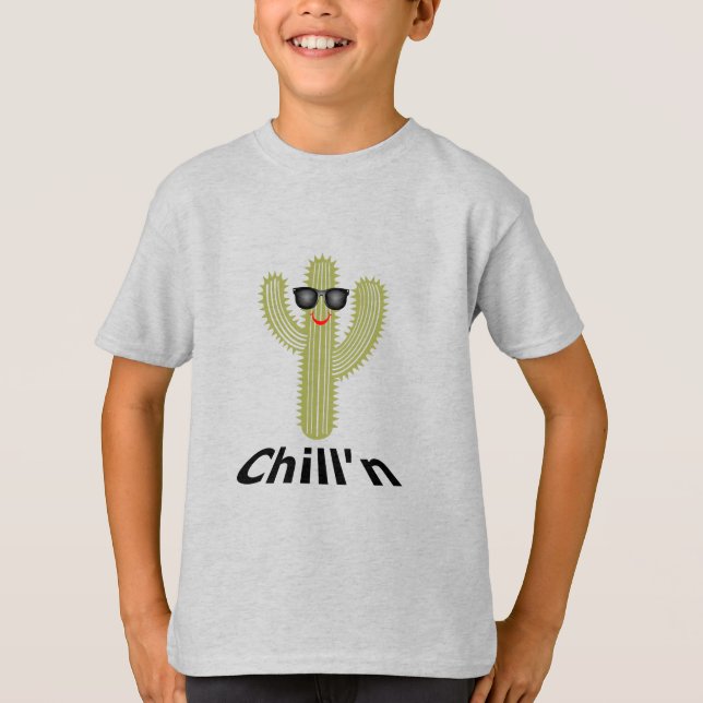 Chill Cactus Design - Barns grundläggande T-Shirt (Framsida)