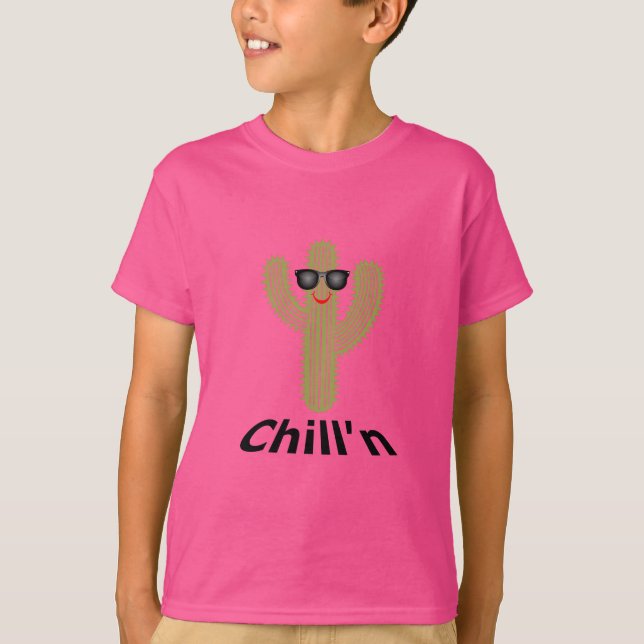 Chill Cactus Design - Barns grundläggande T-Shirt (Framsida)