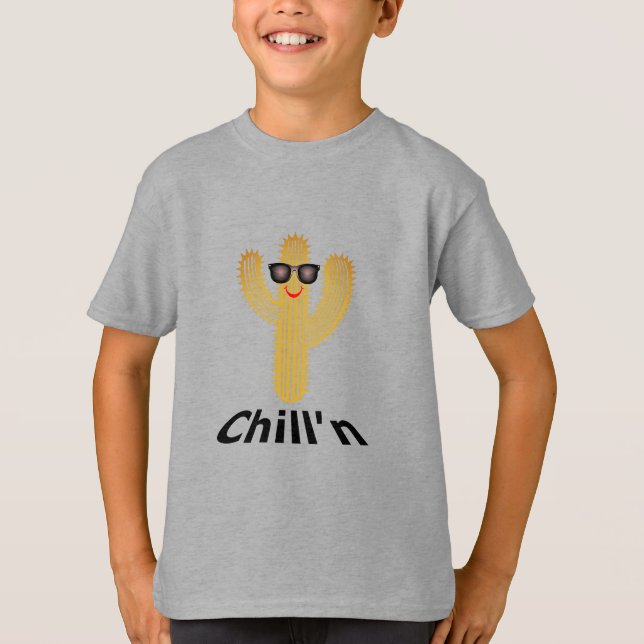 Chill Cactus Design - Barns grundläggande T-Shirt (Framsida)