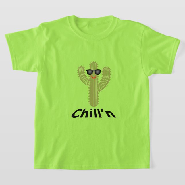 Chill Cactus Design - Barns grundläggande T-Shirt (Laydown)