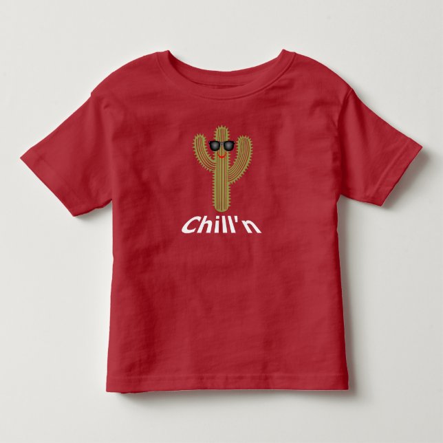 Chill Cactus Design - Småbarn Bra Jersey T-Shir T Shirt (Framsida)