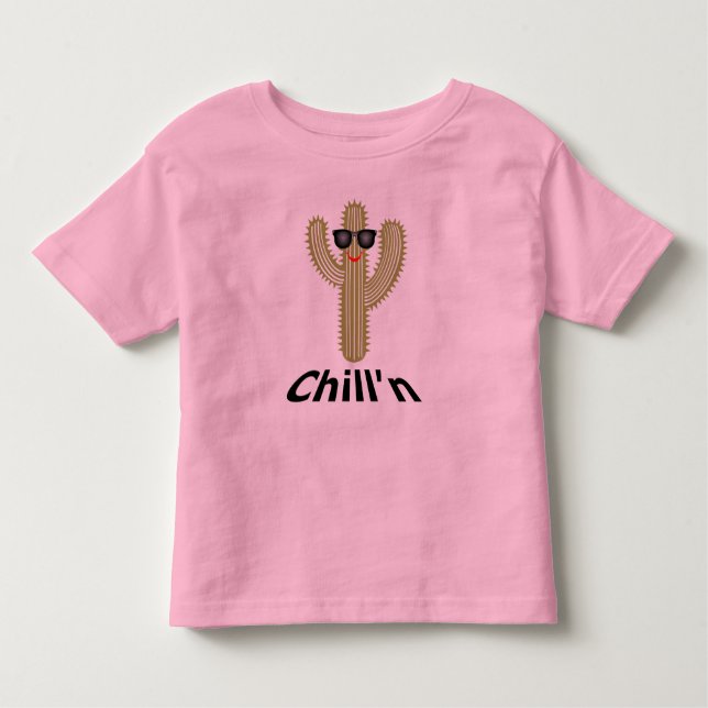 Chill Cactus Design - Småbarn Bra Jersey T-Shir T Shirt (Framsida)