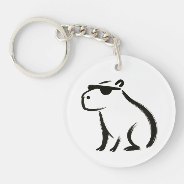 Chill Capybara - Bläck-penseldesign på (Framsidan)