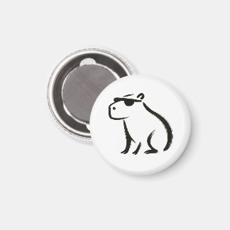 Chill Capybara - Bläck-penseldesign på Magnet