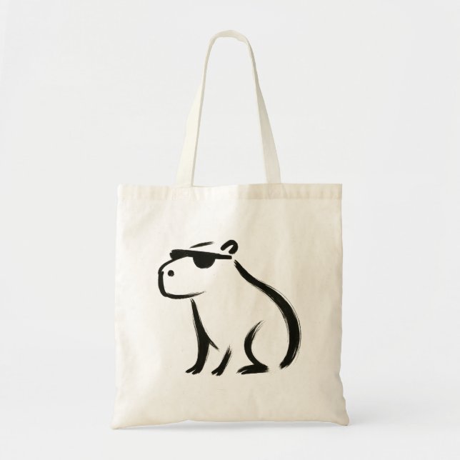 Chill Capybara - Bläck-penseldesign, Tote Bag Tygkasse (Framsidan)